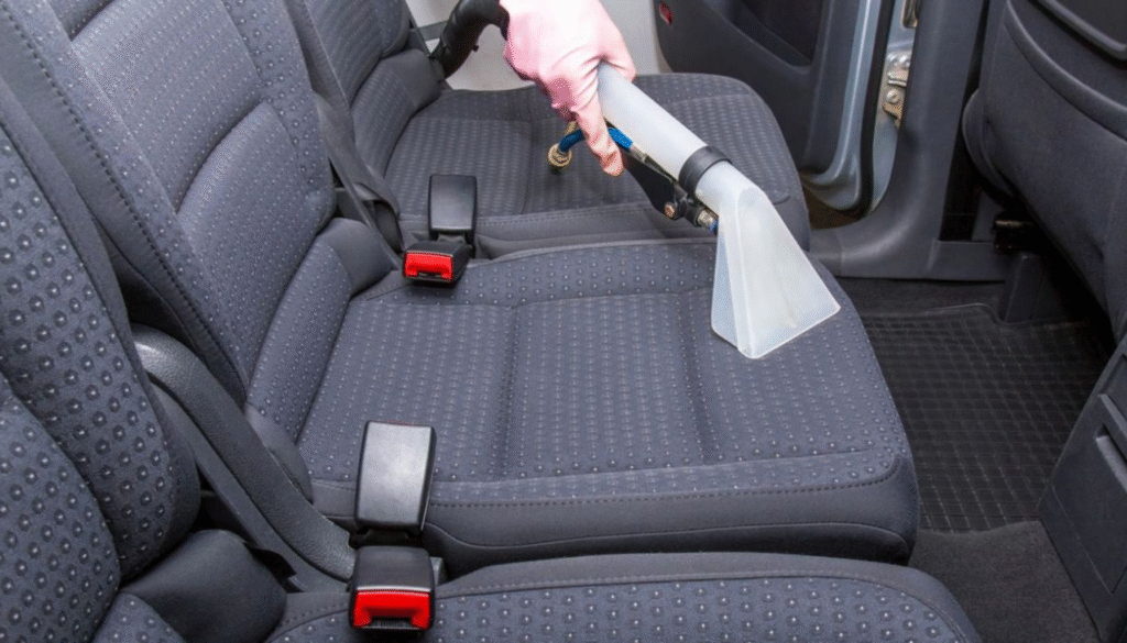 Car seat cleaning with modern machine cleaning in Adelaide by The Clean Master
