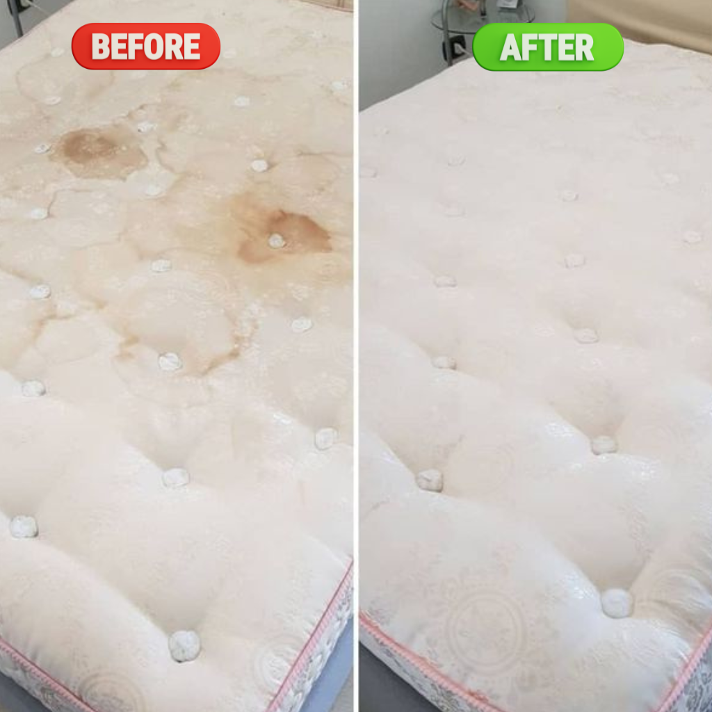 Mattress cleaning quality assurance before and after by The Clean Master in Brisbane and Adelaide for residential and commercial clients