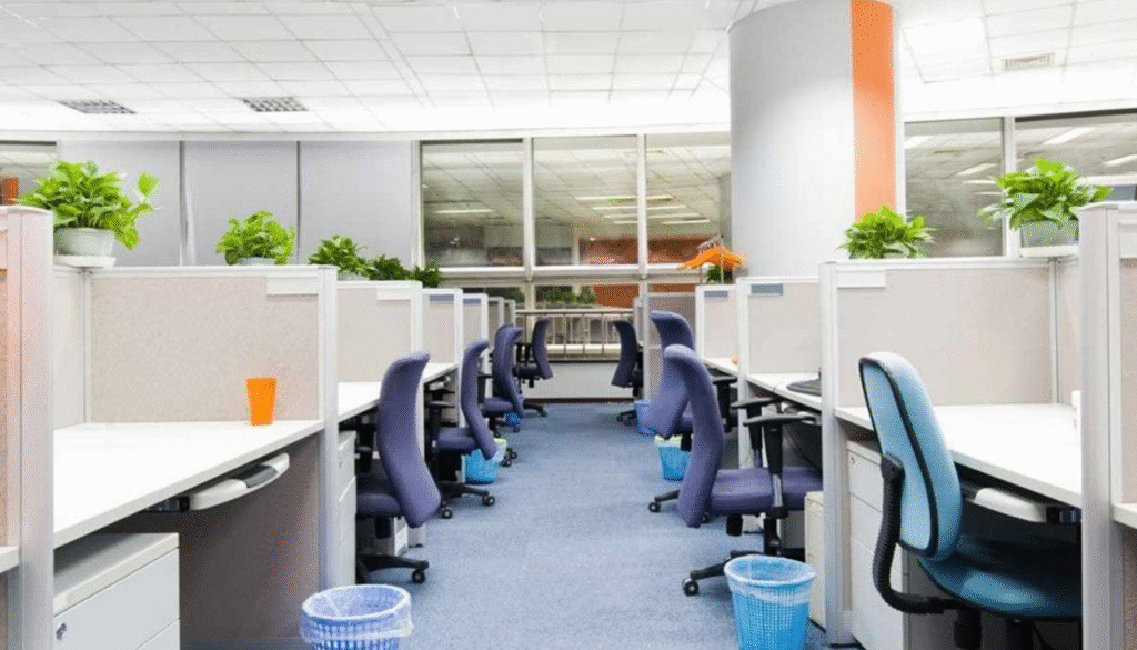 office cleaning with spotless cubicles and organised layout in Brisbane and Adelaide