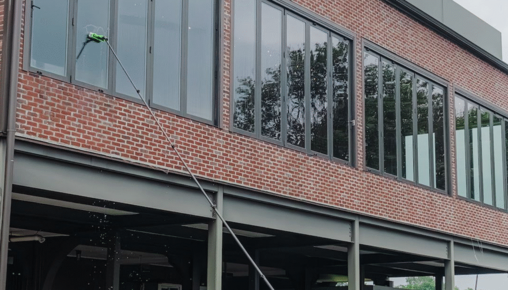 Outdoor Cleaning commercial window service by The Clean Master in Brisbane and Adelaide