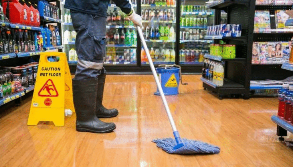 Shopping Centre Cleaning floor mopping service in Brisbane and Adelaide