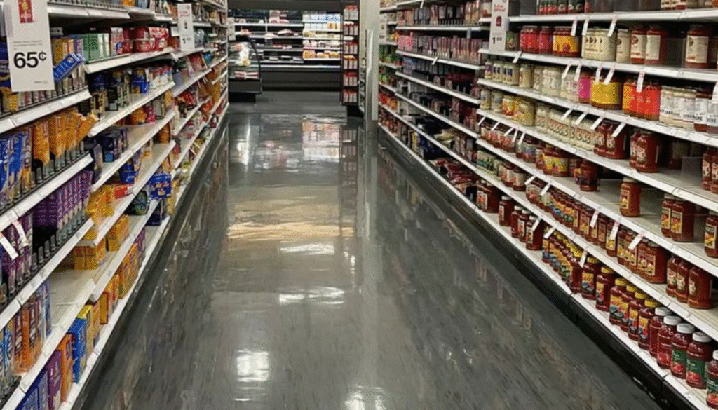 Shopping Centre Cleaning supermarket aisle floor service in Brisbane and Adelaide