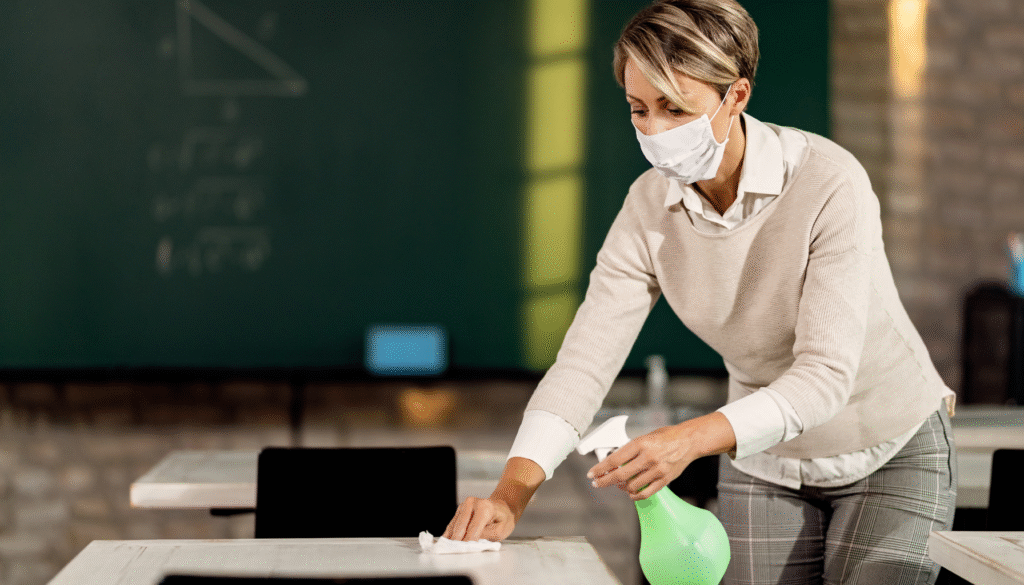 School Cleaning services in Brisbane and Adelaide with professional desk disinfection