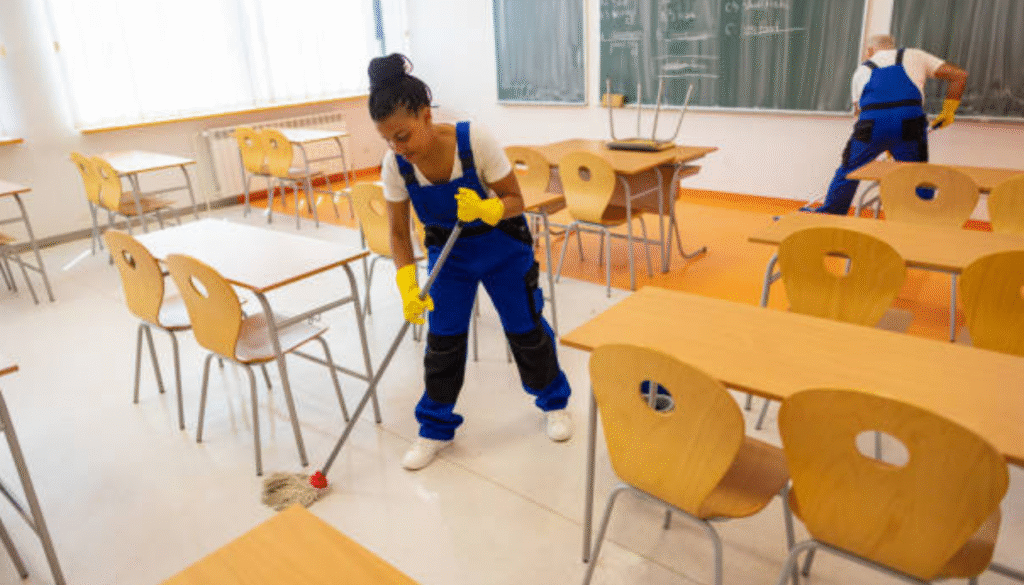 School Cleaning services with professional floor mopping in Brisbane and Adelaide
