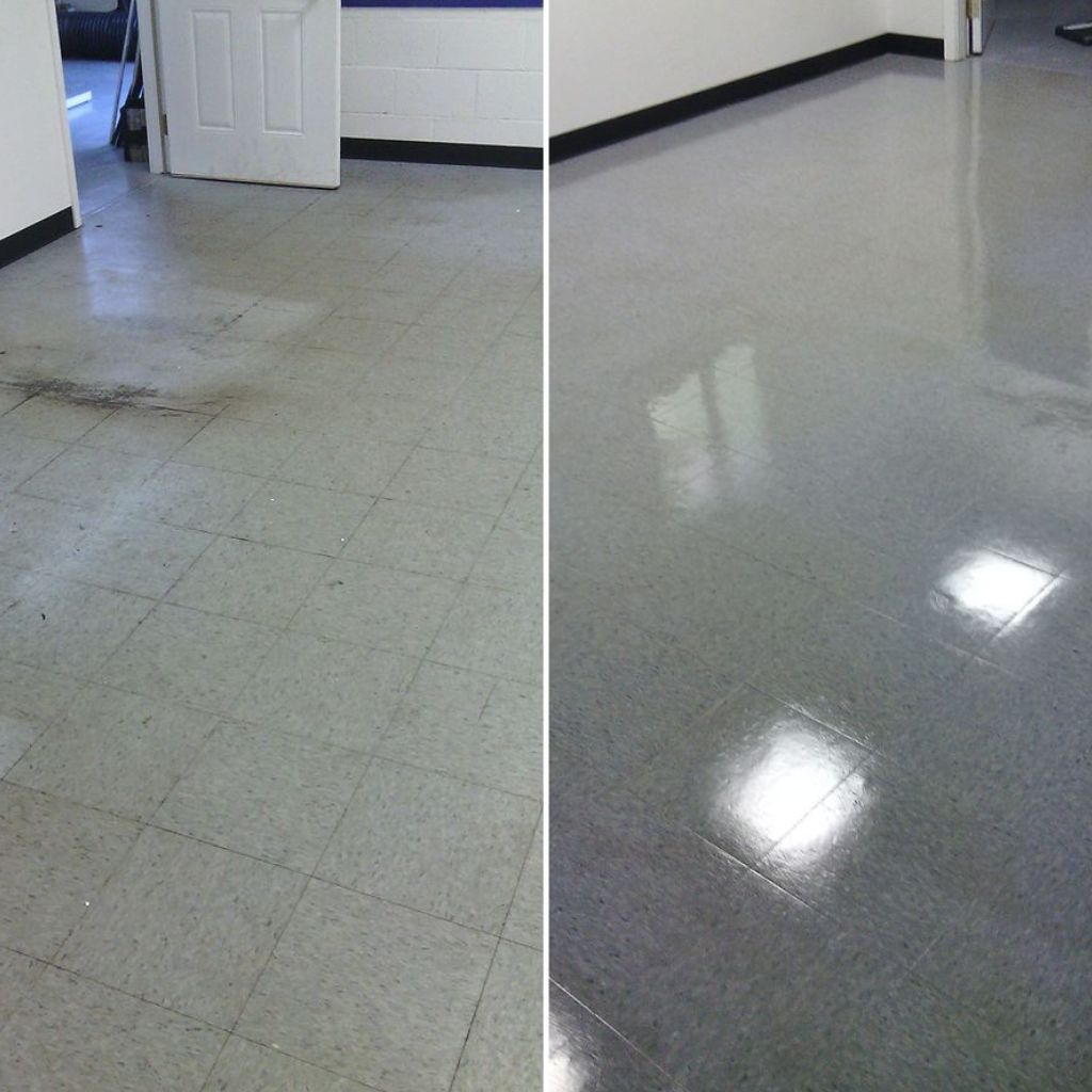 Vinyl Strip Cleaning and Sealing before and after results in Brisbane and Adelaide by The Clean Master