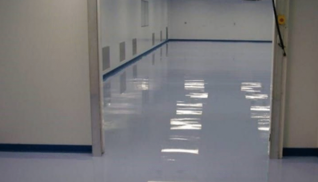 Vinyl Strip Cleaning and Sealing for bright commercial indoor floors in Brisbane and Adelaide.